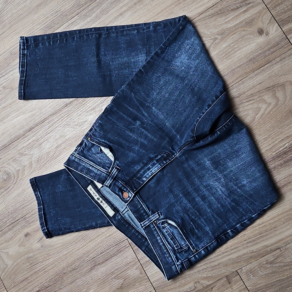 DKNY Jeans Mid Rise Distressed Stretch Cropped Ankle Blue Jeans Women's 06 - Picture 2 of 14